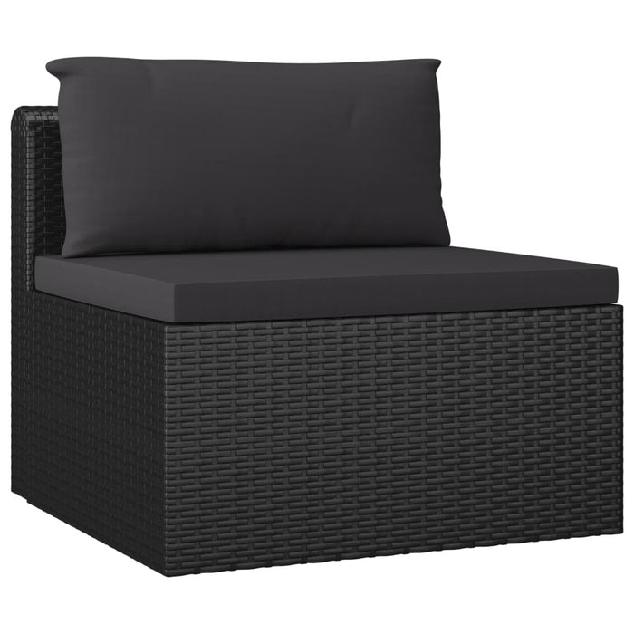 Set Divani da Giardino 9 pz con Cuscini in Polyrattan Nero 3059498