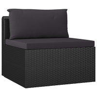 Set Divani da Giardino 10 pz con Cuscini in Polyrattan Nero cod mxl 39092