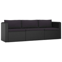 Set Divani da Giardino 10 pz con Cuscini in Polyrattan Nero 3059499