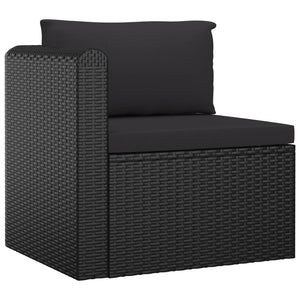 Set Divani da Giardino 9 pz con Cuscini in Polyrattan Nero 3059503