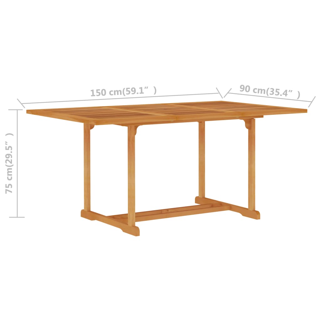 Set da Pranzo da Giardino 7 pz in Legno Massello di Teak cod mxl 35706