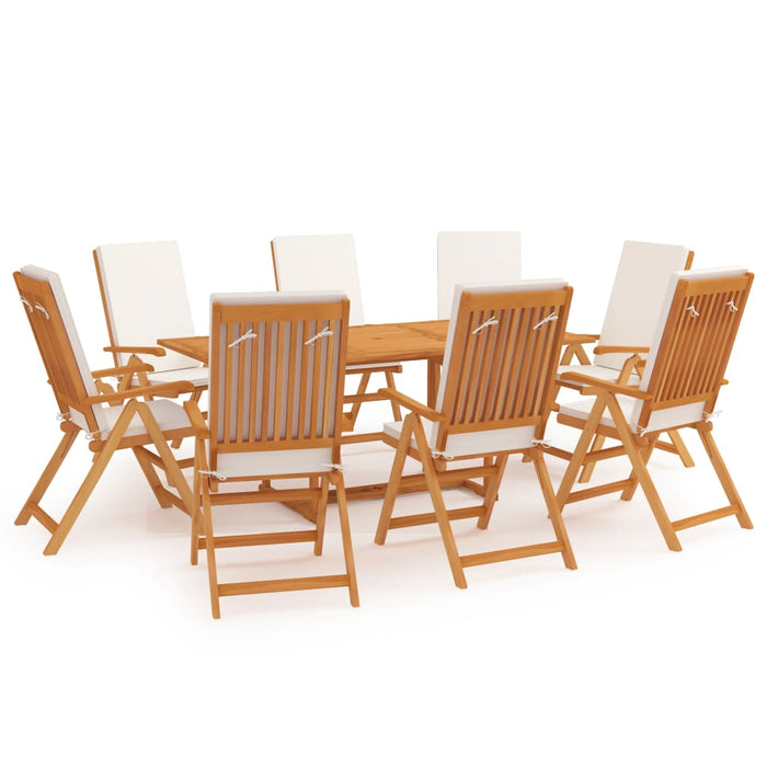 Set da Pranzo da Giardino 9 pz con Cuscini in Legno di Teak 3059570