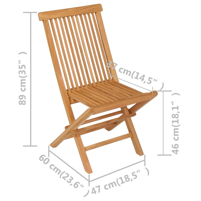 Set da Pranzo da Giardino 5 pz in Legno Massello di Teak 3059579