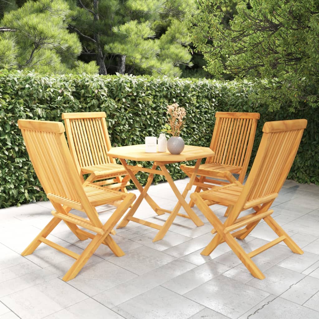 Set da Pranzo da Giardino 5 pz in Legno Massello di Teak 3059581