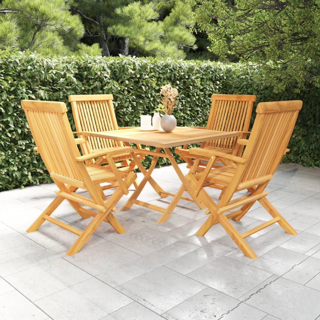 Set da Pranzo da Giardino 5 pz in Legno Massello di Teak 3059584