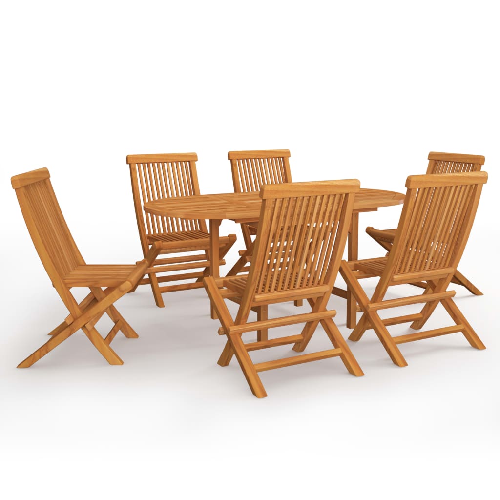 Set da Pranzo da Giardino 7 pz in Legno Massello di Teak 3059586