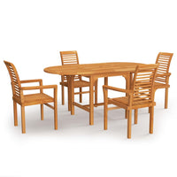 Set da Pranzo da Giardino 5 pz in Legno Massello di Teak cod mxl 40869