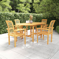 Set da Pranzo da Giardino 5 pz in Legno Massello di Teak cod mxl 40869