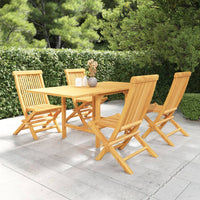 Set da Pranzo da Giardino 5 pz in Legno Massello di Teak cod mxl 41446