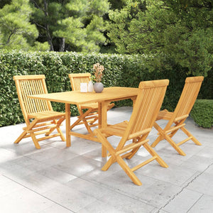 Set da Pranzo da Giardino 5 pz in Legno Massello di Teak 3059593