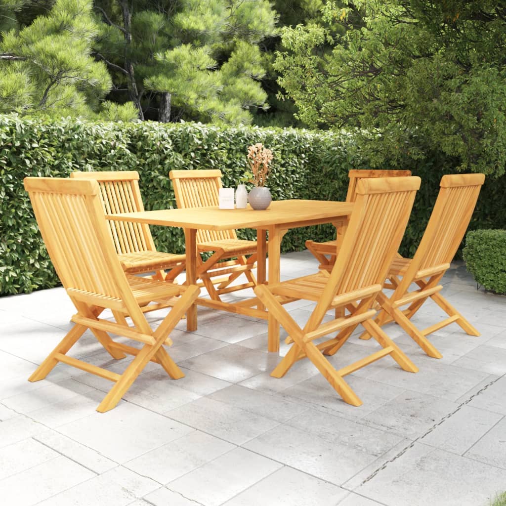 Set da Pranzo da Giardino 7 pz in Legno Massello di Teak cod mxl 48120