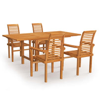 Set da Pranzo da Giardino 5 pz in Legno Massello di Teak cod mxl 46596