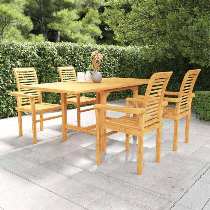 Set da Pranzo da Giardino 5 pz in Legno Massello di Teak cod mxl 46596