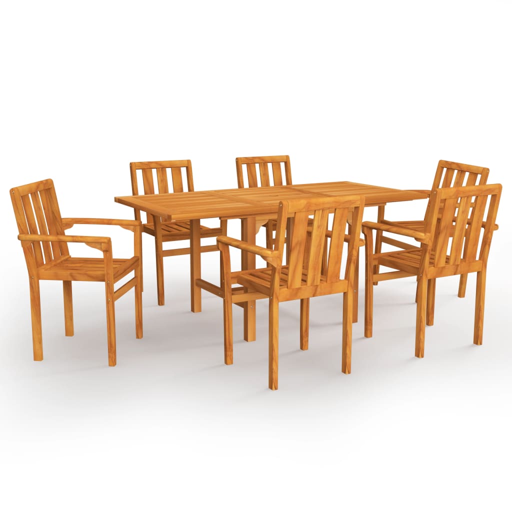 Set da Pranzo da Giardino 7 pz in Legno Massello di Teak cod mxl 40738