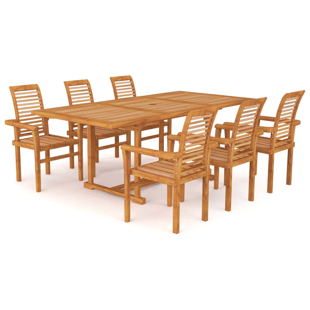 Set da Pranzo da Giardino 7 pz in Legno Massello di Teak cod mxl 44747