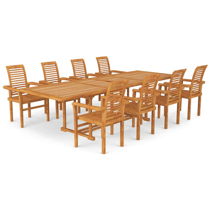 Set da Pranzo 9 pz in Legno Massello di Teak 3059615