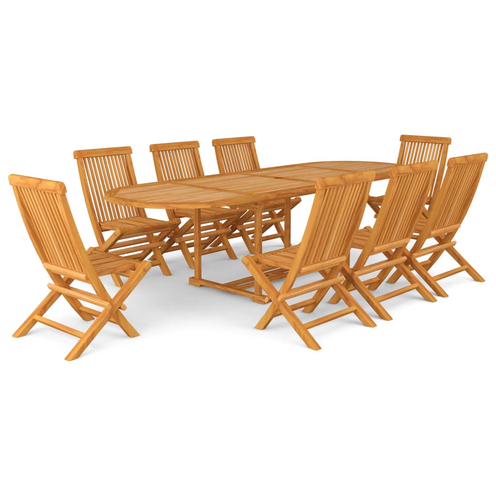 Set da Pranzo 9 pz in Legno Massello di Teak 3059617