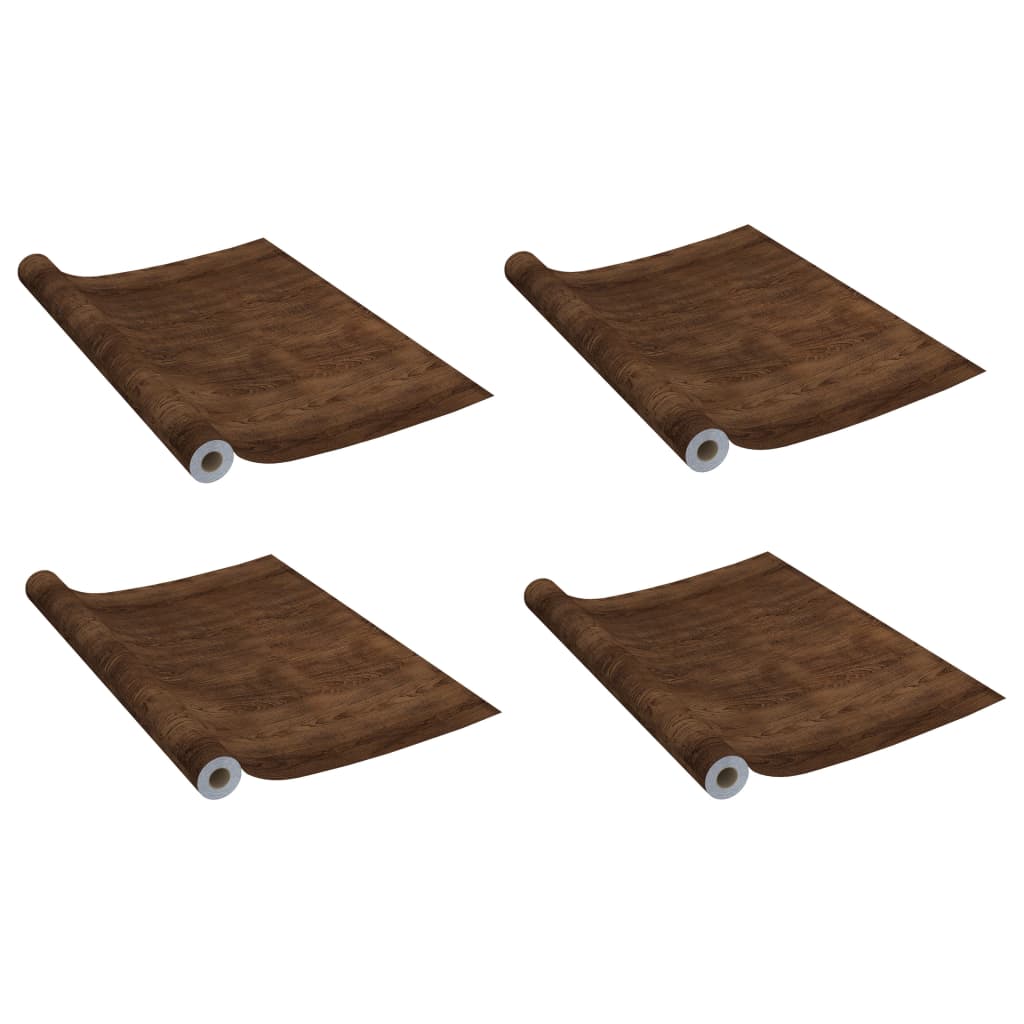 Pellicole Autoadesive per Porte 4 pz Rovere Scuro 210x90 cm PVCcod mxl 96458