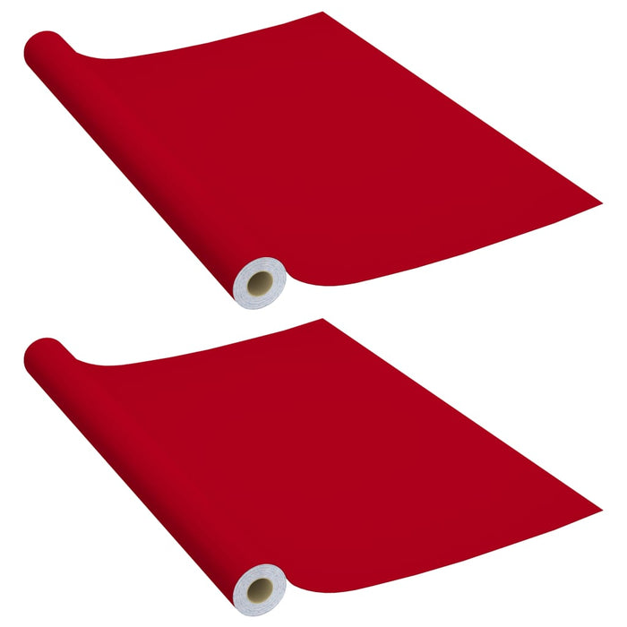 Pellicole Autoadesive per Mobili 2 pz Rosse 500x90 cm PVC 3059653