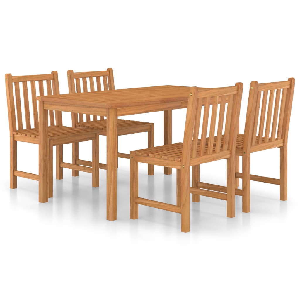 Set da Pranzo per Esterni 5 pz in Legno Massello di Teak 3059929