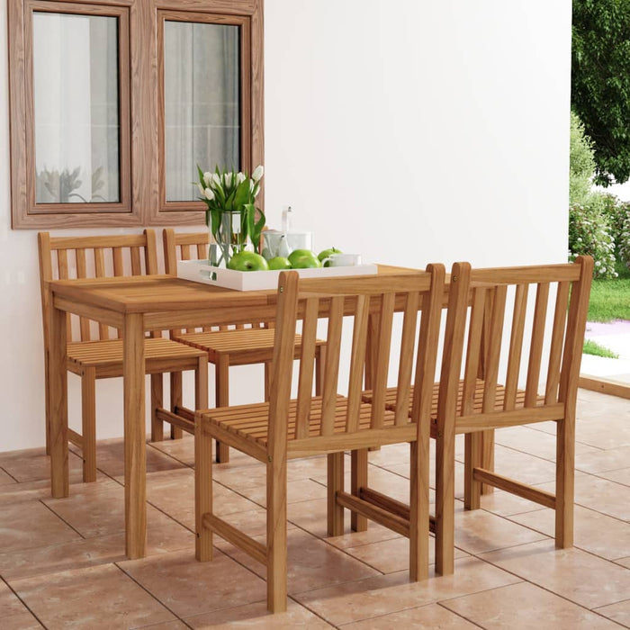 Set da Pranzo per Esterni 5 pz in Legno Massello di Teak 3059929