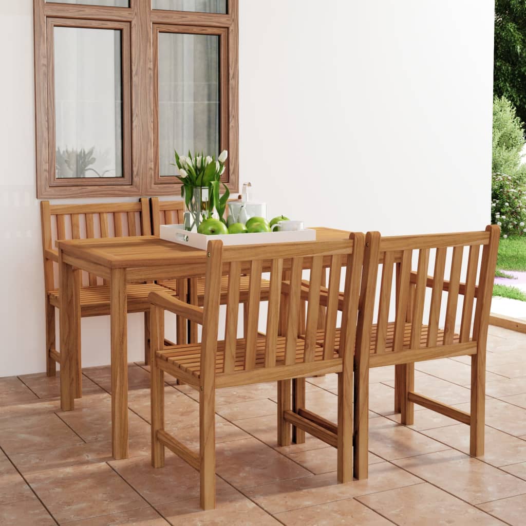 Set da Pranzo per Esterni 5 pz in Legno Massello di Teak cod mxl 35348