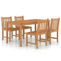 Set da Pranzo per Esterni 5 pz in Legno Massello di Teak