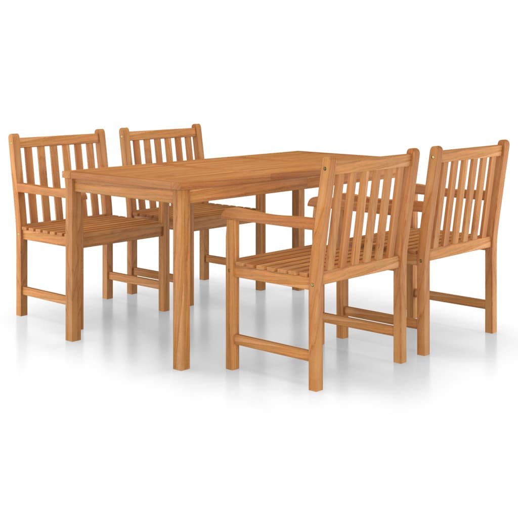 Set da Pranzo per Esterni 5 pz in Legno Massello di Teak 3059939