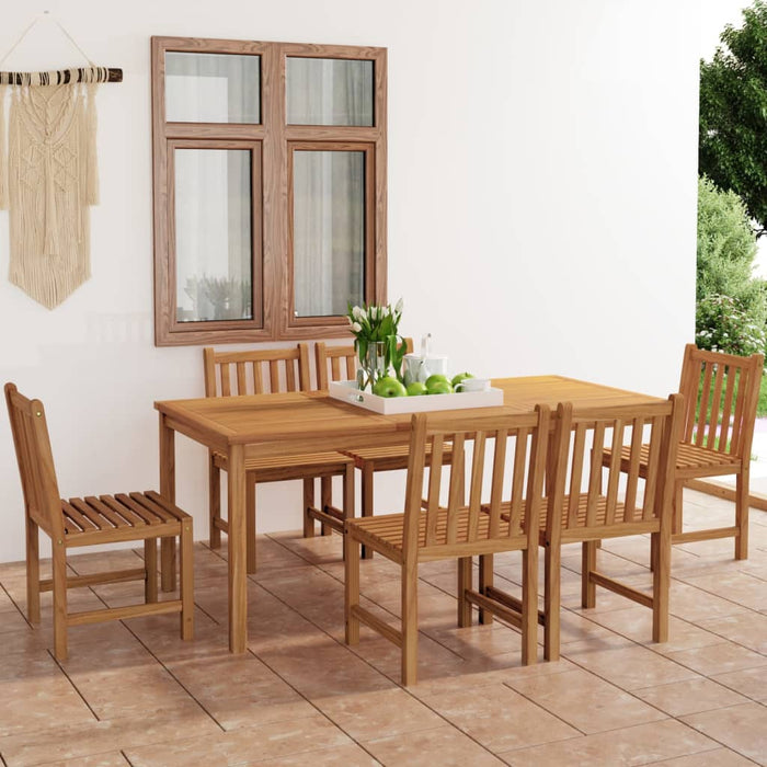 Set da Pranzo per Esterni 7 pz in Legno Massello di Teak cod mxl 35265