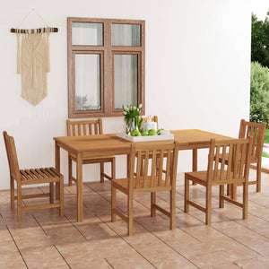 Set da Pranzo per Esterni 7 pz in Legno Massello di Teak cod mxl 51605