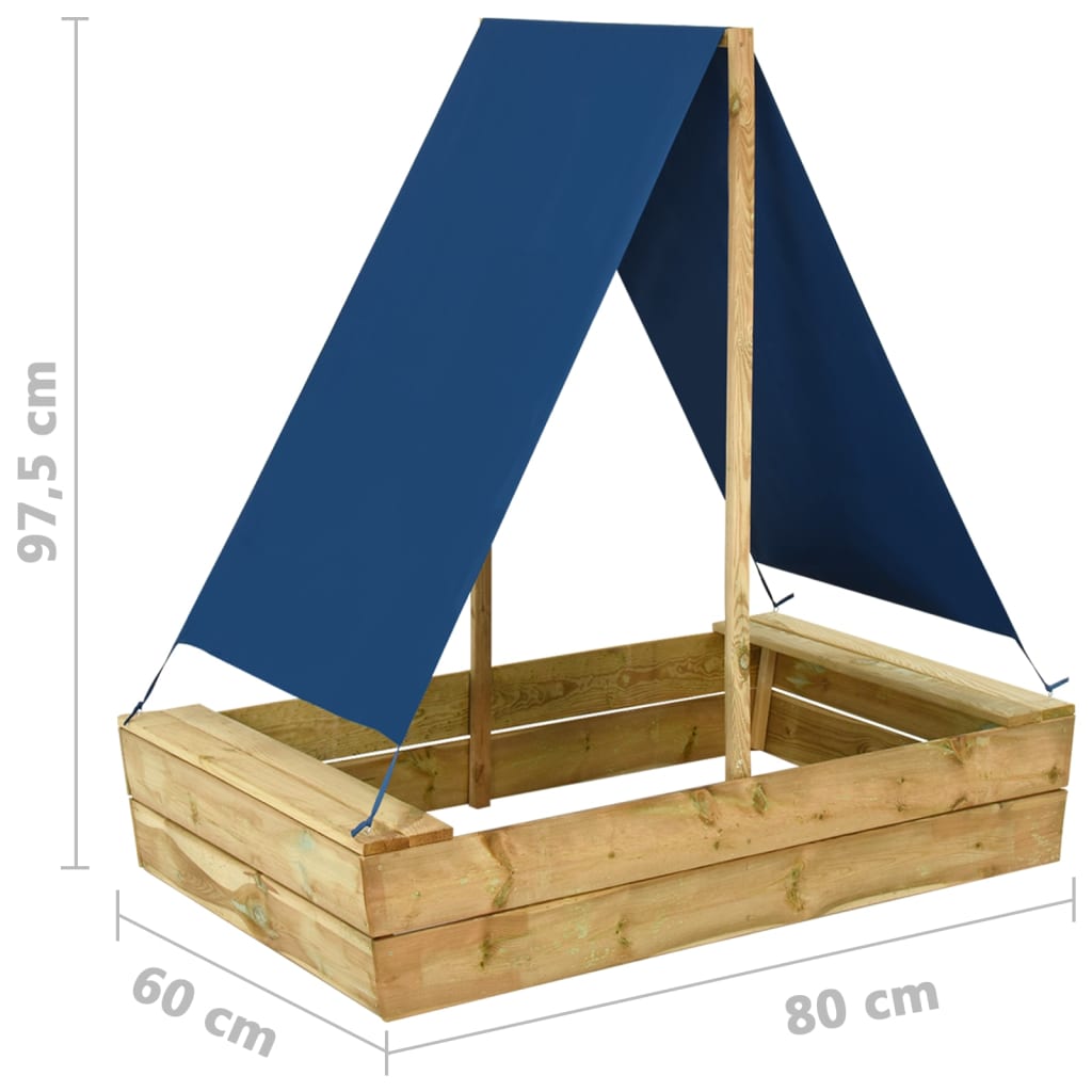 Sabbiera con Tetto 80x60x97,5 cm Legno di Pino Impregnato 3059958