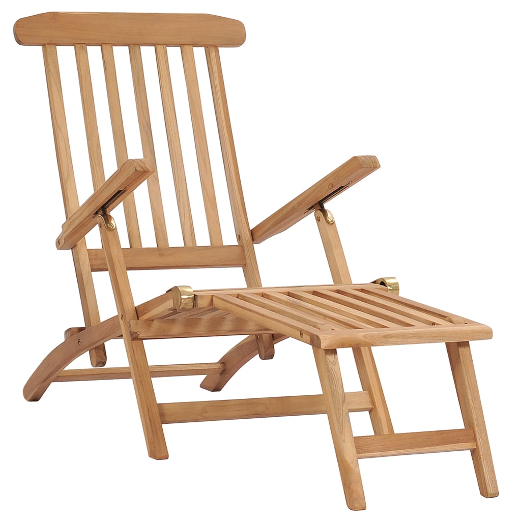 Sdraio da Giardino con Poggiapiedi e Tavolino in Teak Massello cod mxl 48057