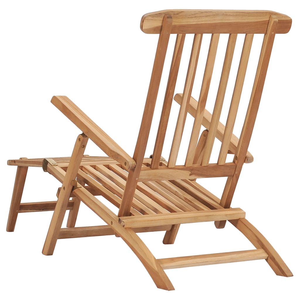 Sdraio da Giardino con Poggiapiedi e Tavolino in Teak Massello cod mxl 48057