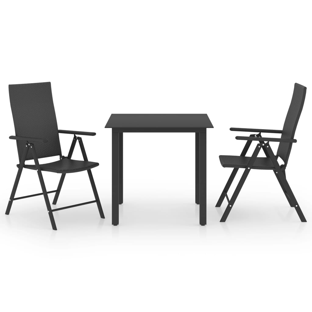 Set da Pranzo da Giardino 3 pz Nero  cod mxl 45352