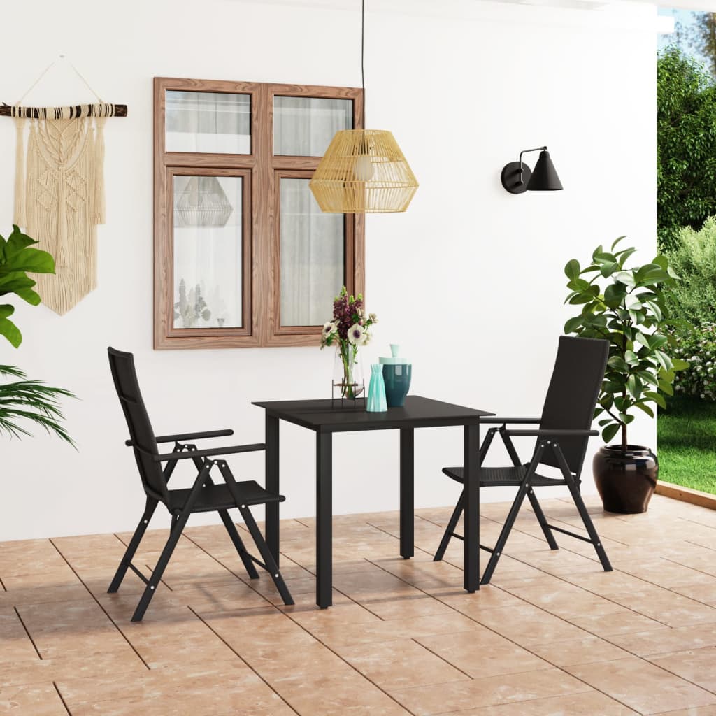 Set da Pranzo da Giardino 3 pz Nero  cod mxl 45352