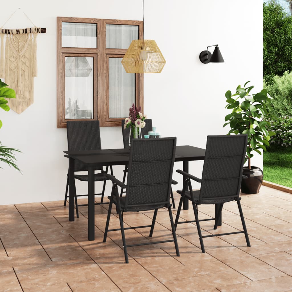 Set da Pranzo da Giardino 5 pz Nero  cod mxl 40926