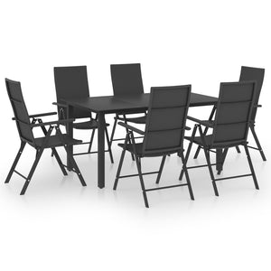 Set da Pranzo da Giardino 7 pz Nero  cod mxl 40925