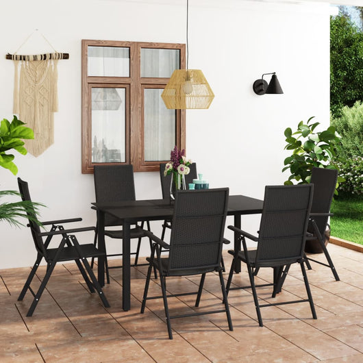 Set da Pranzo da Giardino 7 pz Nero  cod mxl 40925