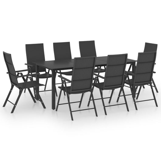 Set da Pranzo da Giardino 9 pz Nero cod mxl 40929