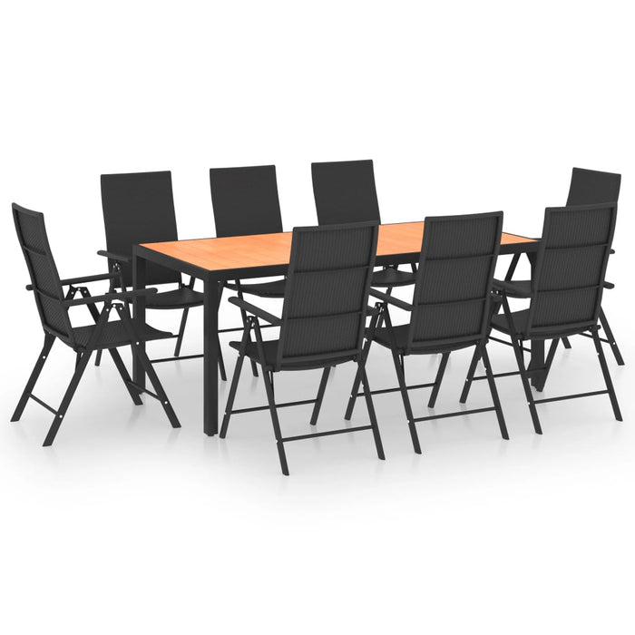 Set da Pranzo da Giardino 9 pz Nero e Marronecod mxl 96469