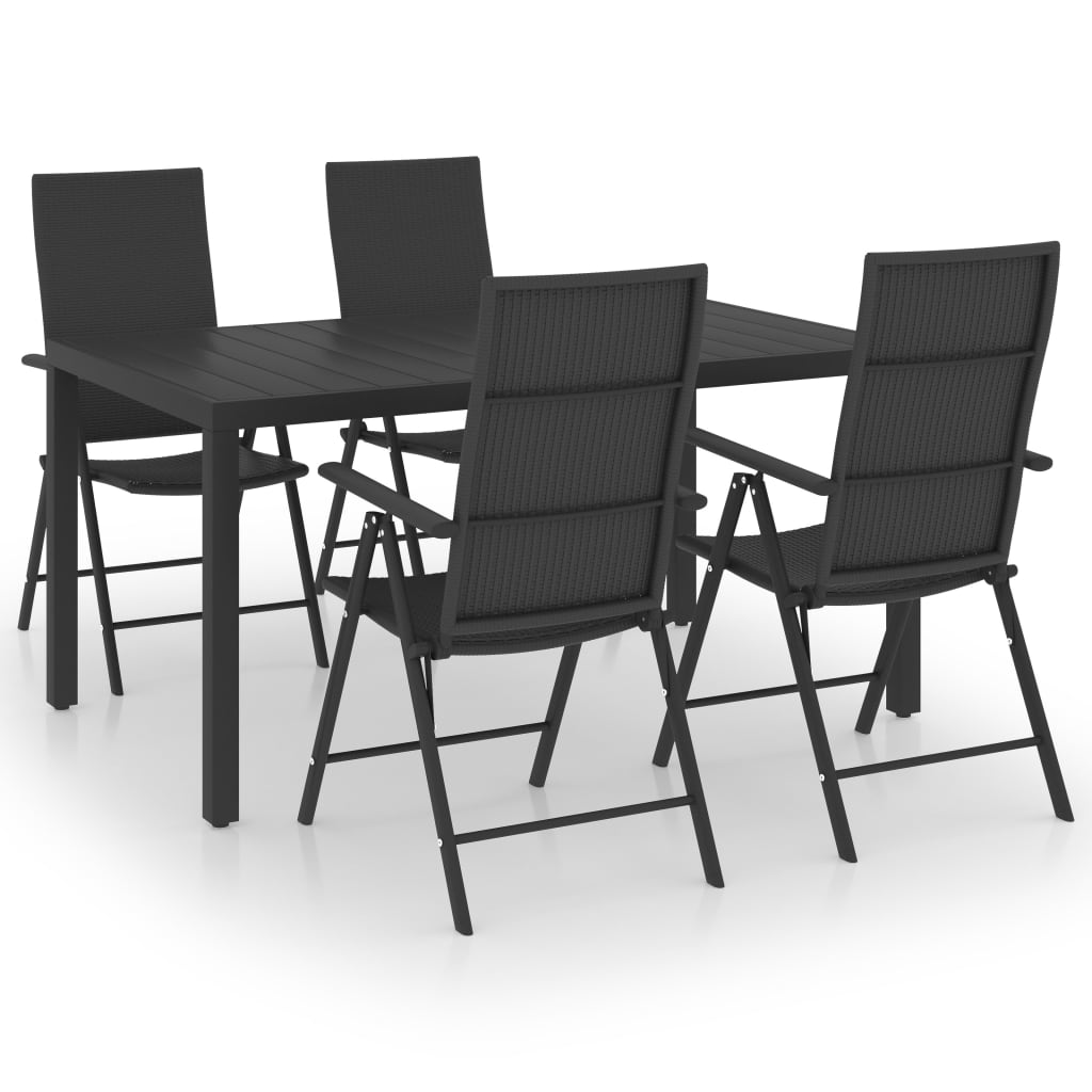 Set da Pranzo da Giardino 5 pz Nero 3060060