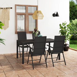 Set da Pranzo da Giardino 5 pz Nero 3060060