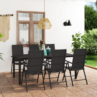 Set da Pranzo da Giardino 7 pz Nero 3060062