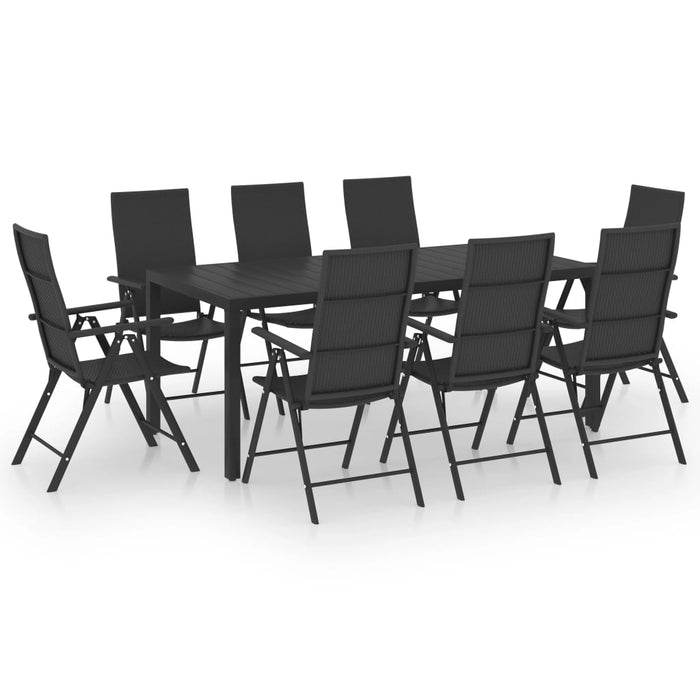 Set da Pranzo da Giardino 9 pz Nero 3060063