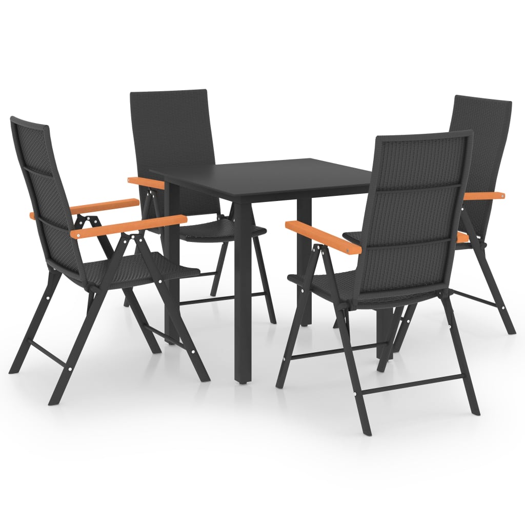 Set da Pranzo da Giardino 5 pz Nero e Marrone cod mxl 35725