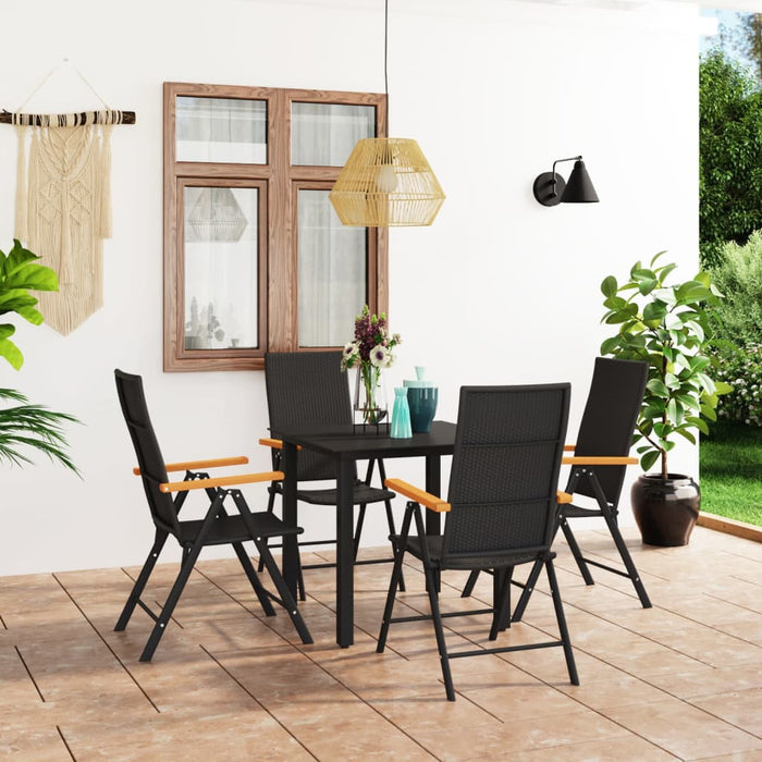 Set da Pranzo da Giardino 5 pz Nero e Marrone cod mxl 35725