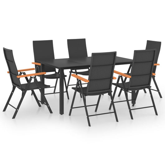 Set da Pranzo da Giardino 7 pz Nero e Marrone cod mxl 41280