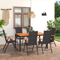 Set da Pranzo da Giardino 7 pz Nero e Marrone 3060079