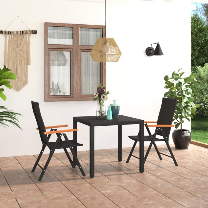 Set da Pranzo da Giardino 3 pz Nero e Marrone 3060082