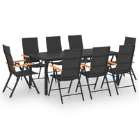 Set da Pranzo da Giardino 9 pz Nero e Marrone 3060087